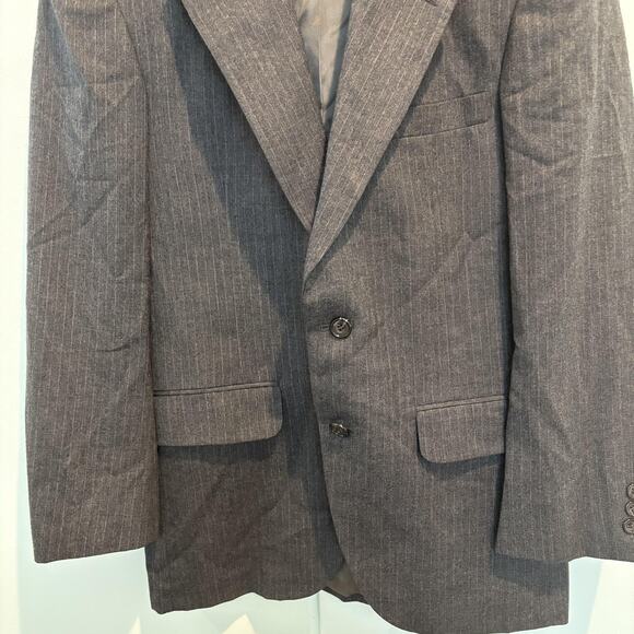 Vtg Strathmore Blazer Men Sz 38 Gray Pinstripe 100% Wool Classic Suit Jacket USA - Picture 4 of 14